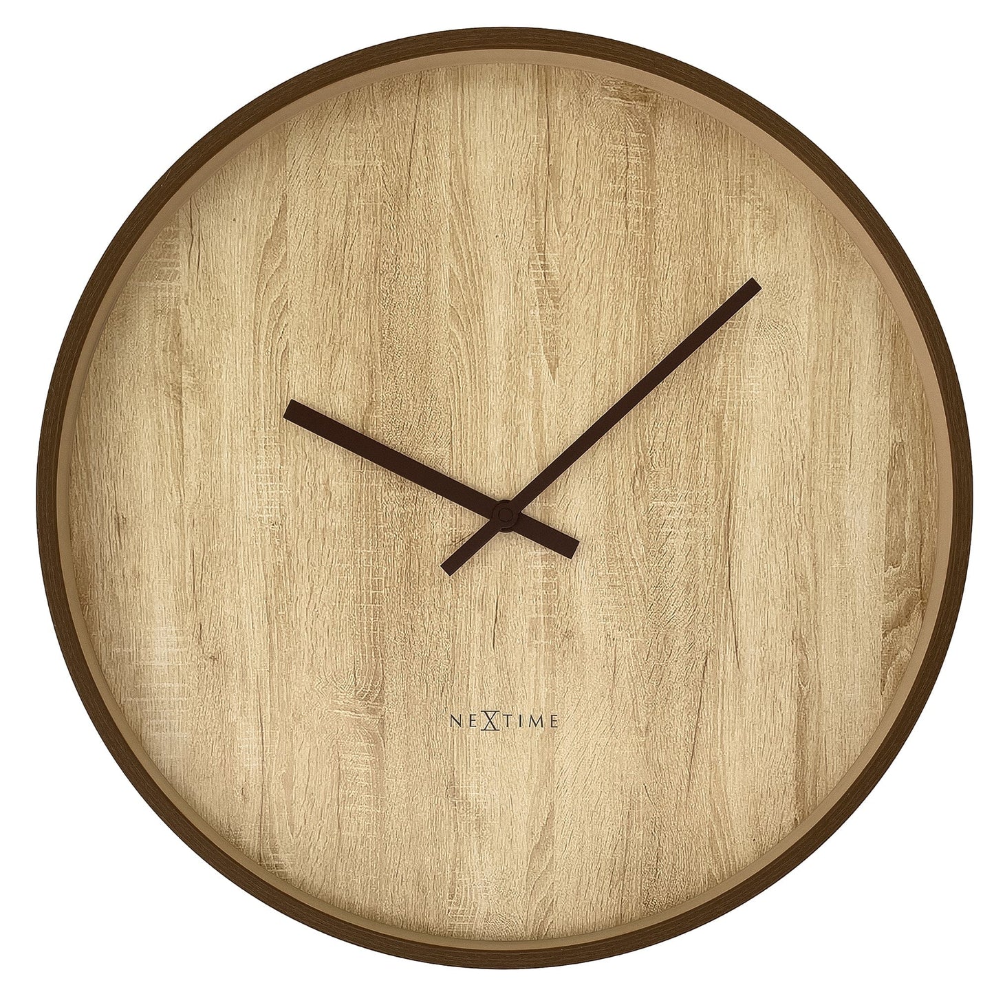 🕰️ NeXtime Oslo Large Wandklok 50cm - Donkerbruin/Lichtbruin Design
