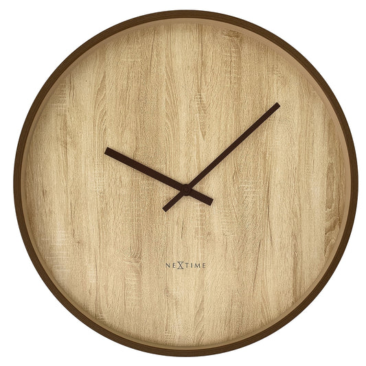 🕰️ NeXtime Oslo Large Wandklok 50cm - Donkerbruin/Lichtbruin Design