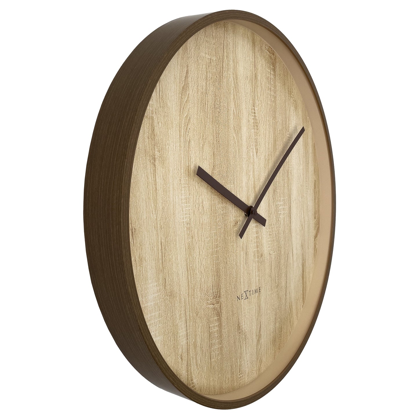 🕰️ NeXtime Oslo Large Wandklok 50cm - Donkerbruin/Lichtbruin Design