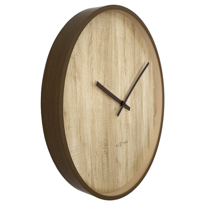 🕰️ NeXtime Oslo Large Wandklok 50cm - Donkerbruin/Lichtbruin Design