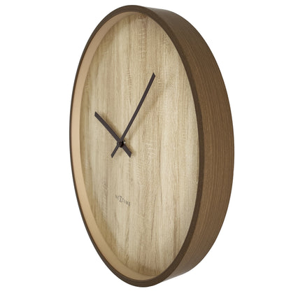 🕰️ NeXtime Oslo Large Wandklok 50cm - Donkerbruin/Lichtbruin Design