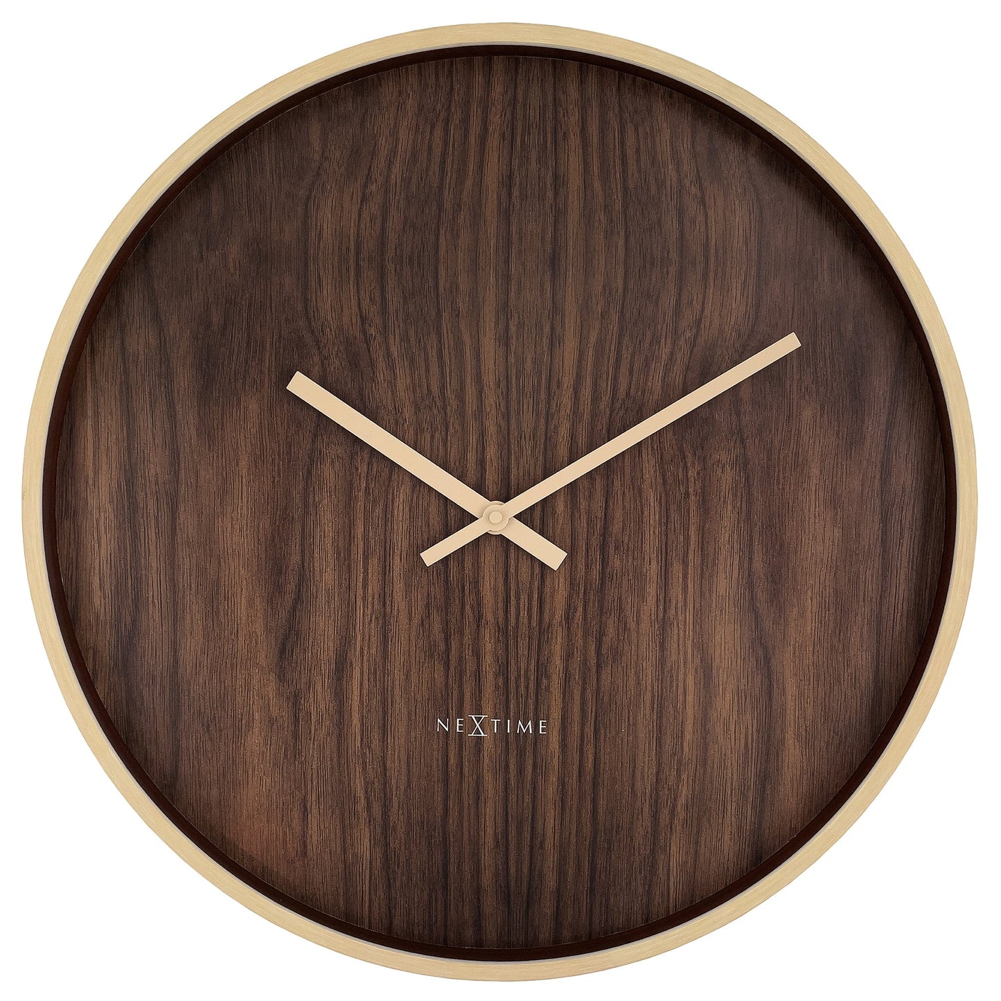 🕰️ NeXtime Oslo Large Wandklok 50cm - Donkerbruin/Lichtbruin Design