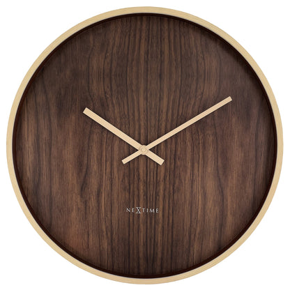 🕰️ NeXtime Oslo Large Wandklok 50cm - Donkerbruin/Lichtbruin Design