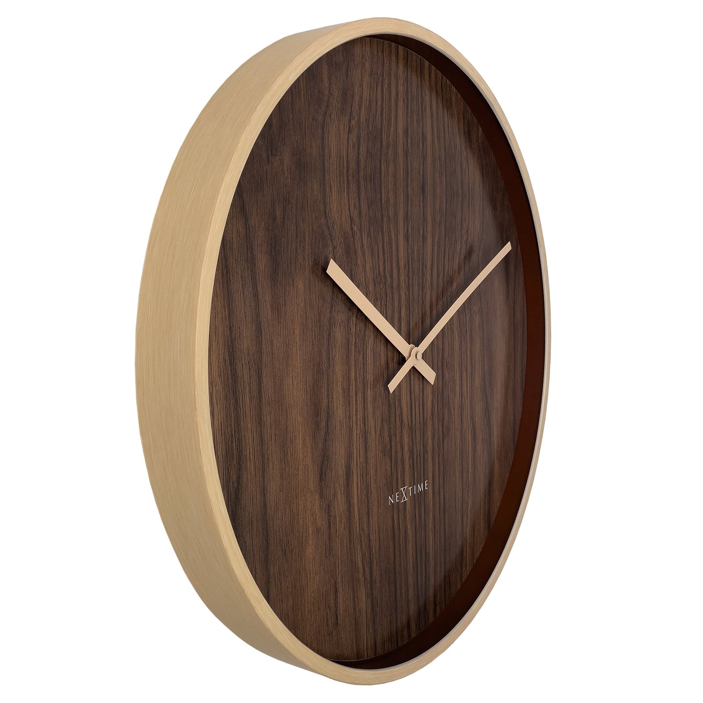 🕰️ NeXtime Oslo Large Wandklok 50cm - Donkerbruin/Lichtbruin Design