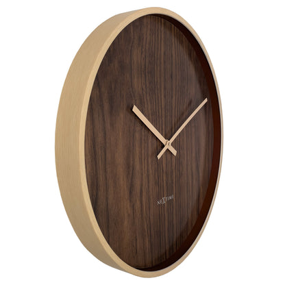 🕰️ NeXtime Oslo Large Wandklok 50cm - Donkerbruin/Lichtbruin Design