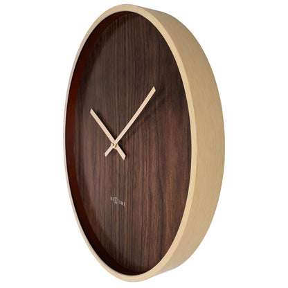 🕰️ NeXtime Oslo Large Wandklok 50cm - Donkerbruin/Lichtbruin Design