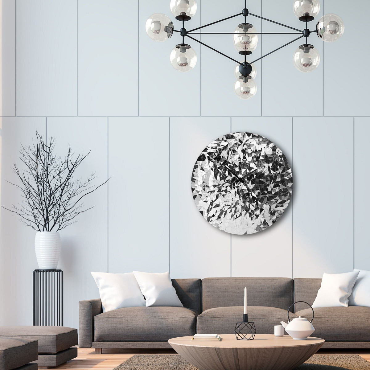 ✨ NeXtime Fragments Wandklok 80cm - RVS Design