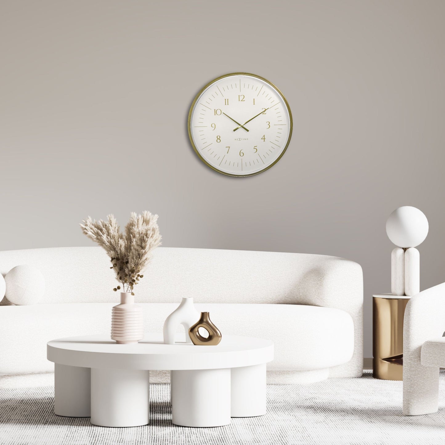 🌌 NeXtime Galaxy Large Wandklok 77cm - Zwart/Wit Ruimte Design