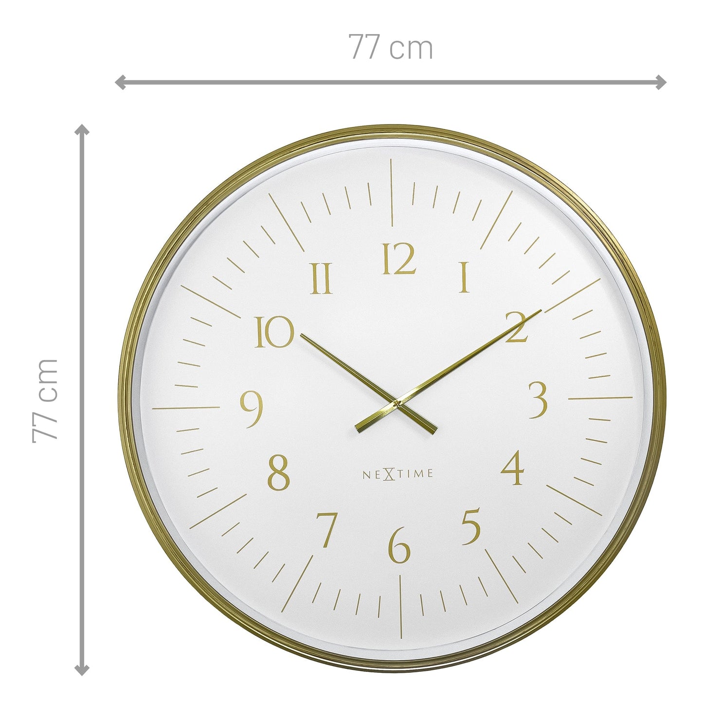 🌌 NeXtime Galaxy Large Wandklok 77cm - Zwart/Wit Ruimte Design