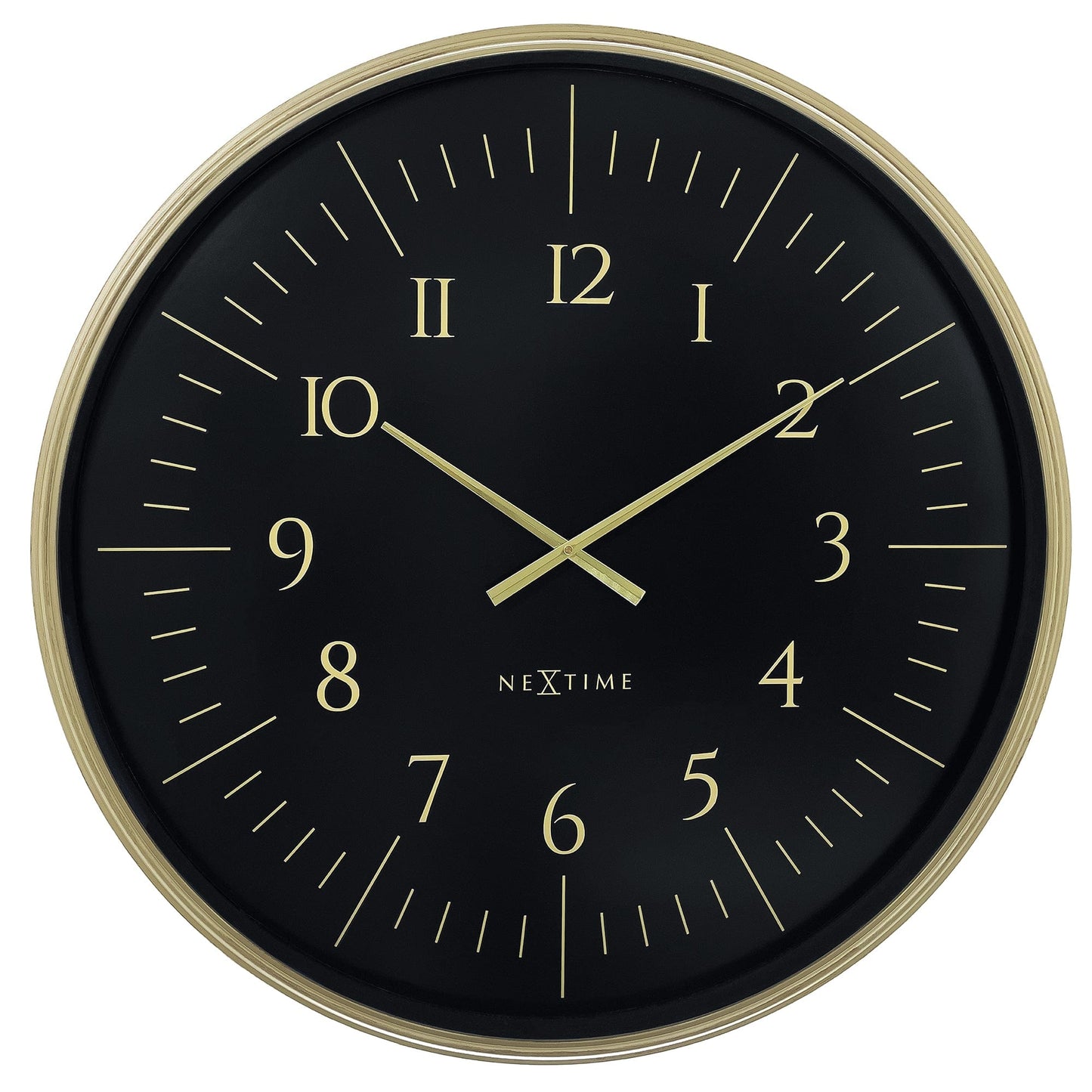 🌌 NeXtime Galaxy Large Wandklok 77cm - Zwart/Wit Ruimte Design