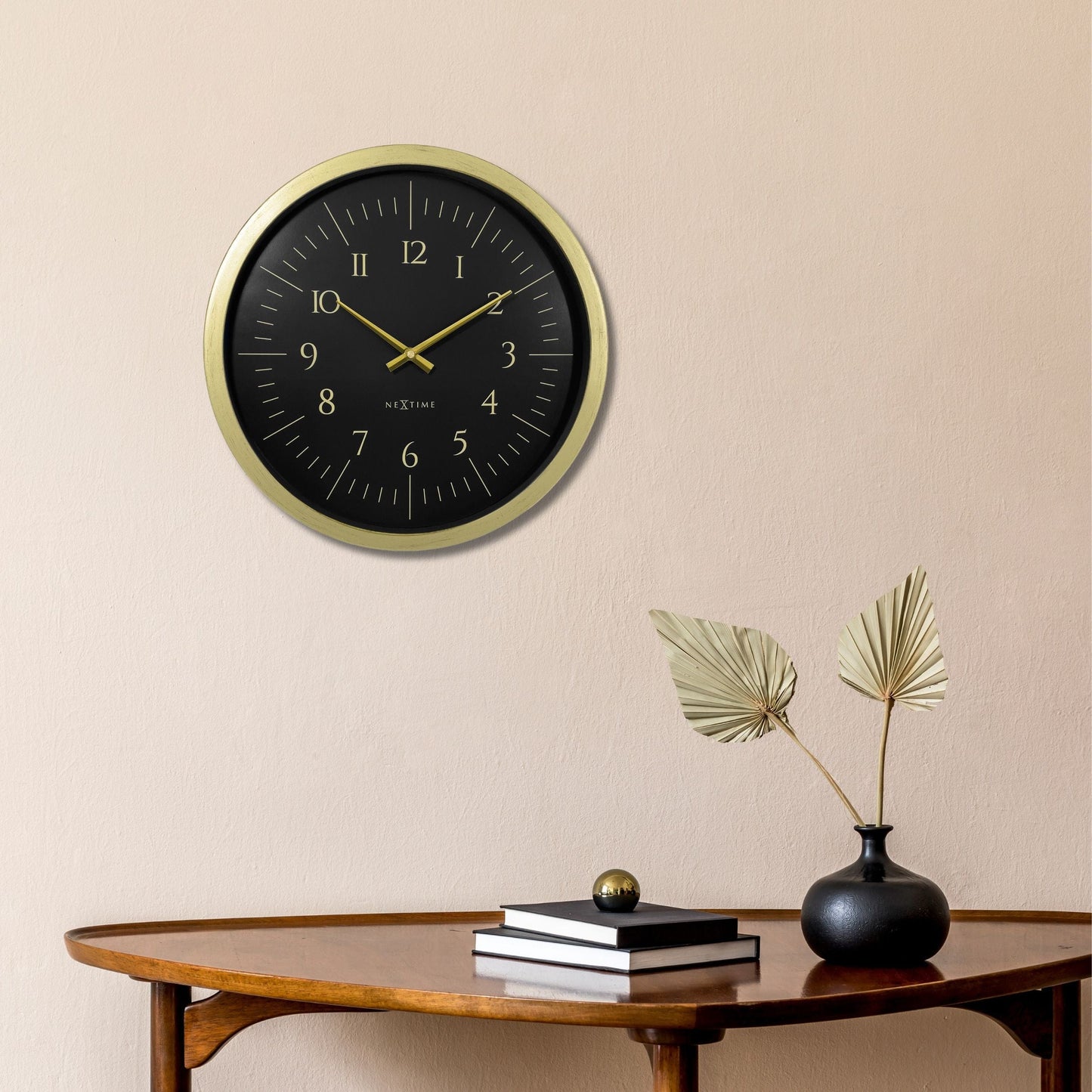 🌌 NeXtime Galaxy Wandklok 40cm - Zwart/Wit Ruimte Design
