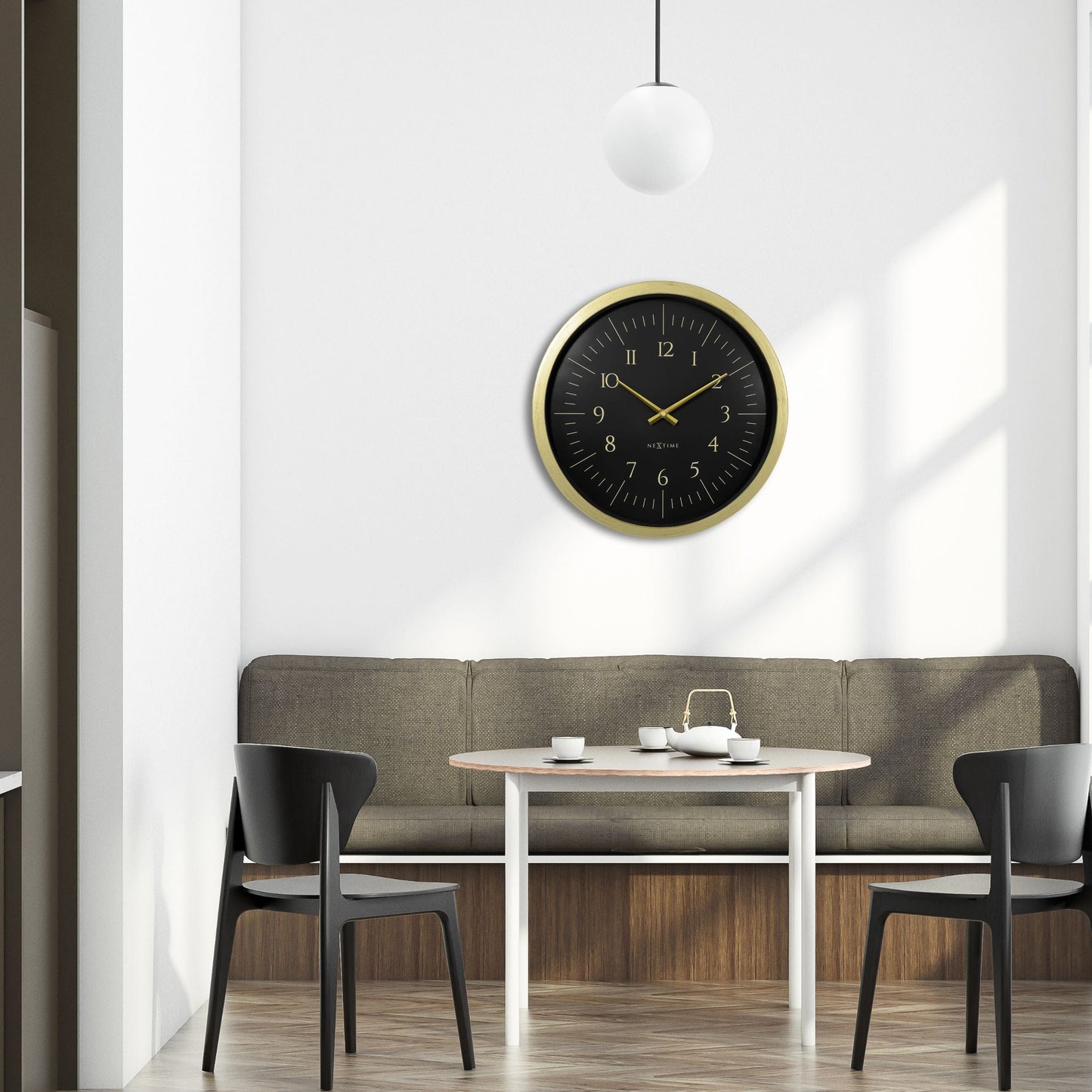 🌌 NeXtime Galaxy Wandklok 40cm - Zwart/Wit Ruimte Design