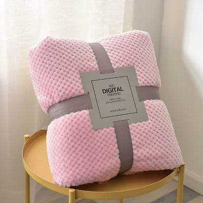 🛋️ Luxe Fleece Plaid King Size - Zachte Coral Fleece Deken voor Bank, Bed & Reizen