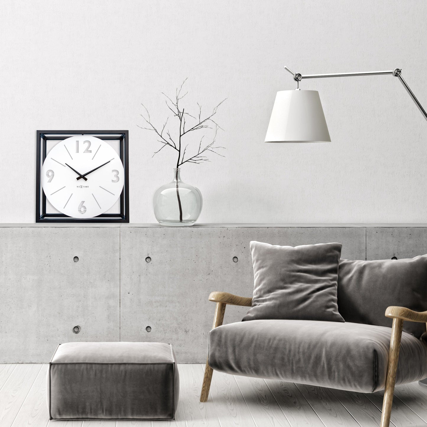 ⏰ NeXtime Time Frame 2-in-1 Klok 40cm - Tafel & Wandklok Zwart/Wit Metaal