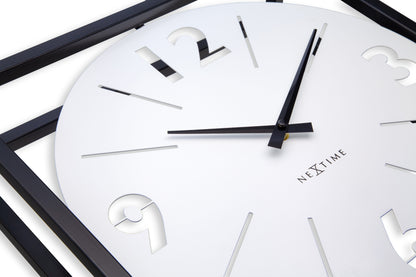 ⏰ NeXtime Time Frame 2-in-1 Klok 40cm - Tafel & Wandklok Zwart/Wit Metaal