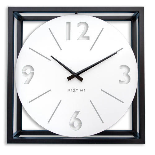 ⏰ NeXtime Time Frame 2-in-1 Klok 40cm - Tafel & Wandklok Zwart/Wit Metaal