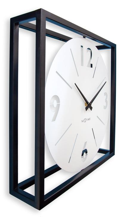⏰ NeXtime Time Frame 2-in-1 Klok 40cm - Tafel & Wandklok Zwart/Wit Metaal