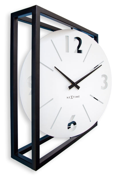 ⏰ NeXtime Time Frame 2-in-1 Klok 40cm - Tafel & Wandklok Zwart/Wit Metaal