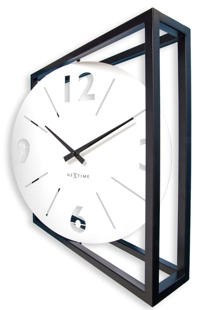 ⏰ NeXtime Time Frame 2-in-1 Klok 40cm - Tafel & Wandklok Zwart/Wit Metaal