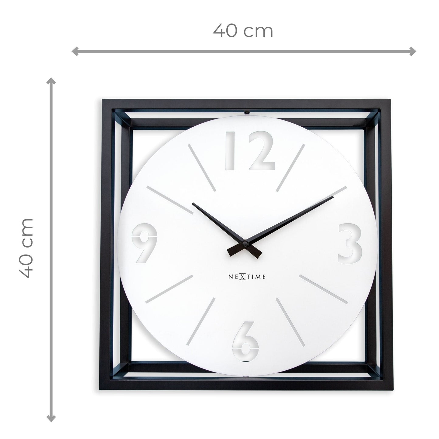 ⏰ NeXtime Time Frame 2-in-1 Klok 40cm - Tafel & Wandklok Zwart/Wit Metaal