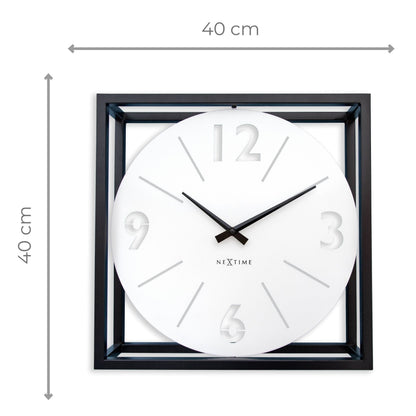 ⏰ NeXtime Time Frame 2-in-1 Klok 40cm - Tafel & Wandklok Zwart/Wit Metaal