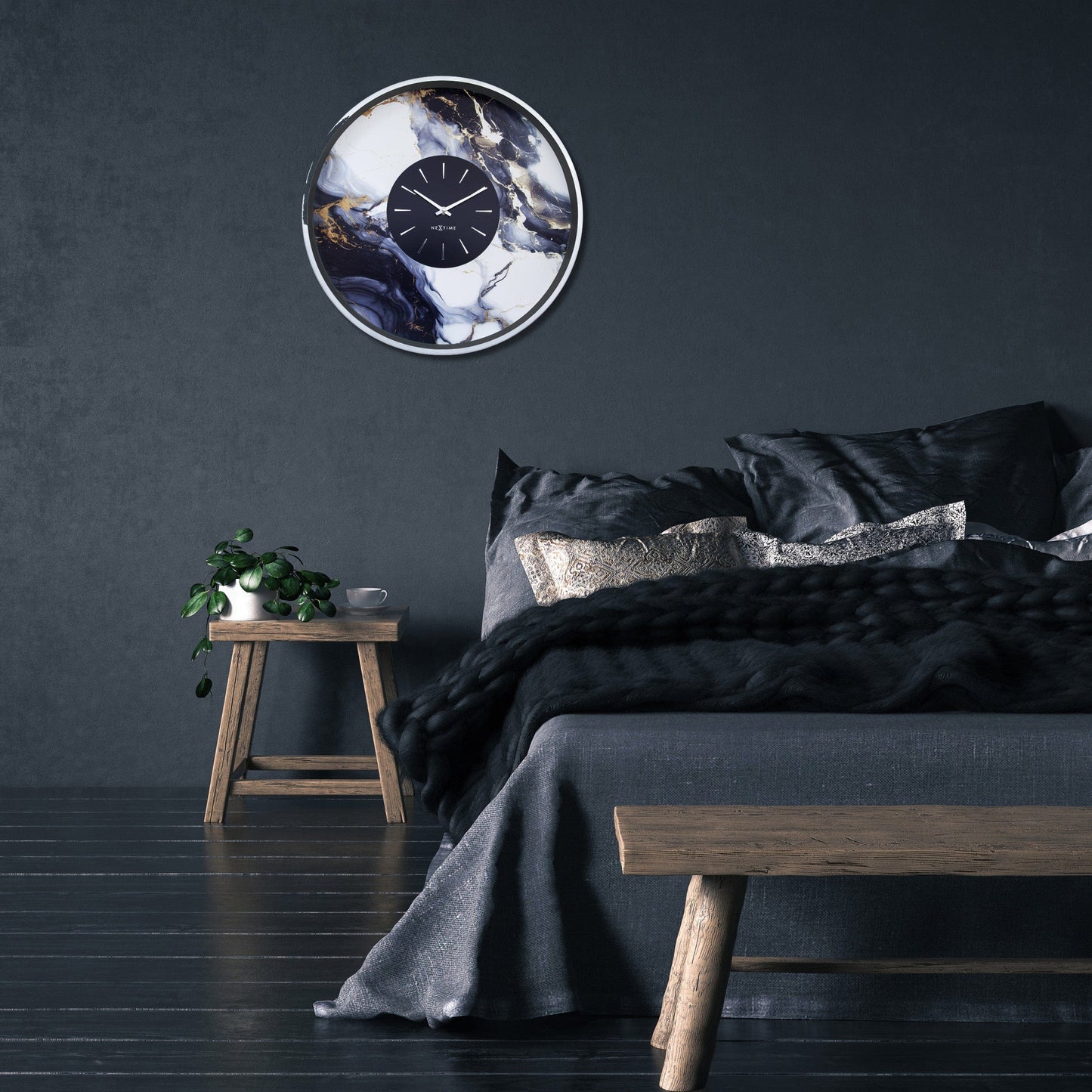 💎 NeXtime Marble Duo Wandklok 48cm