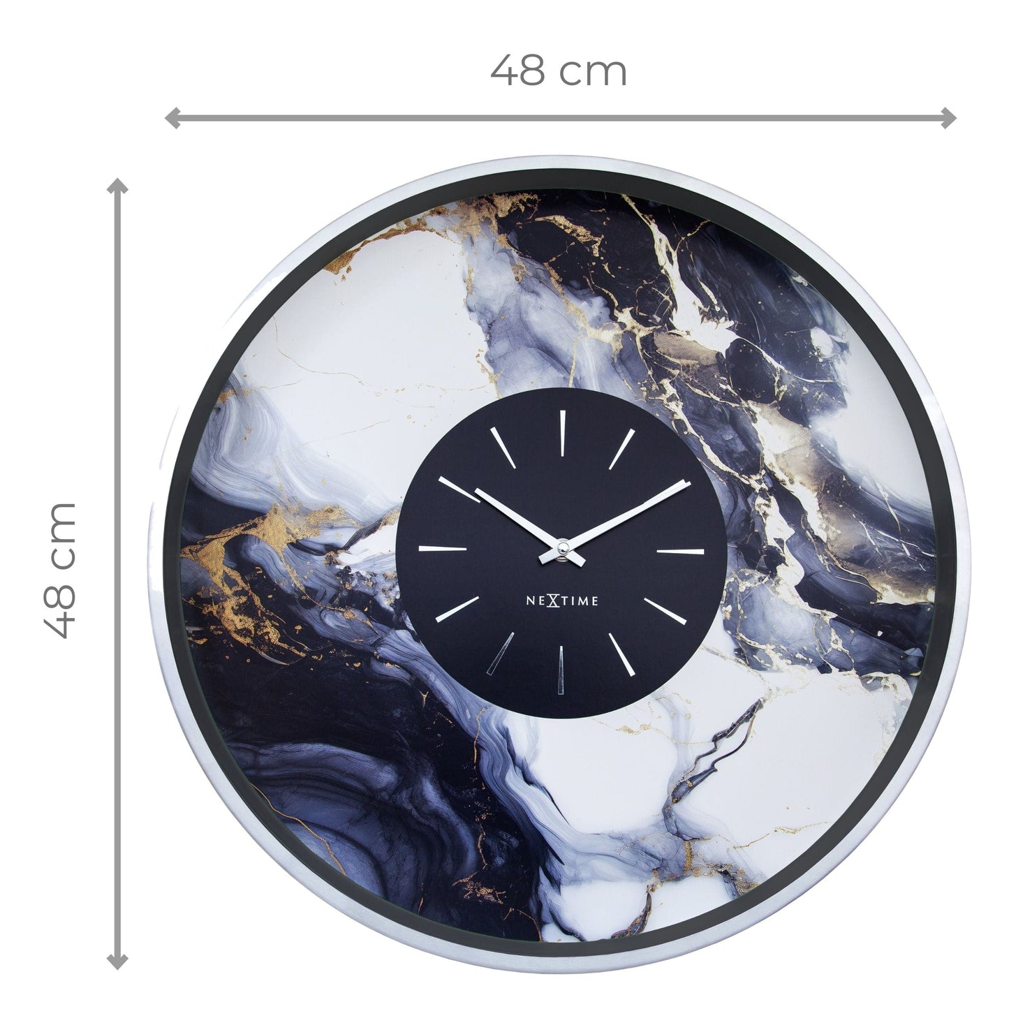 💎 NeXtime Marble Duo Wandklok 48cm