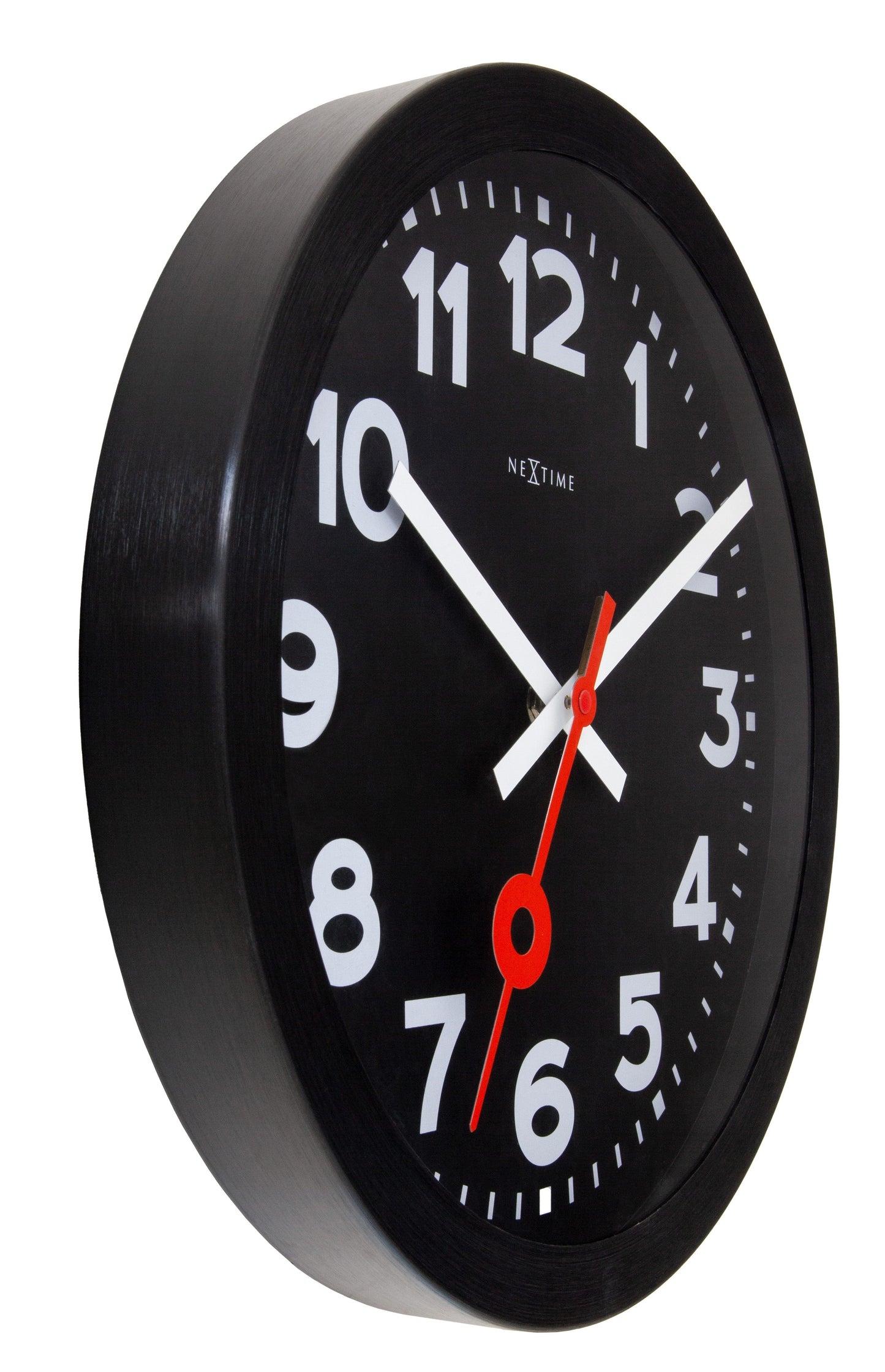 🚂 NeXtime Station All Black Wandklok 35cm