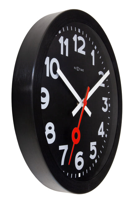 🚂 NeXtime Station All Black Wandklok 35cm