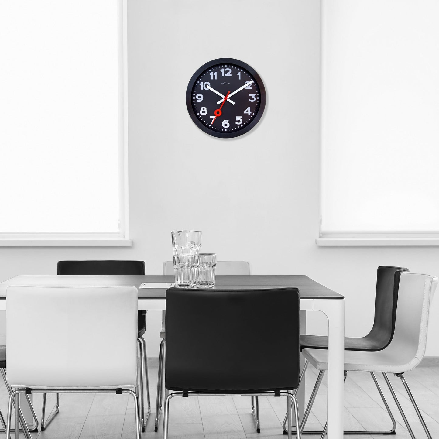 🚂 NeXtime Station All Black Wandklok 35cm