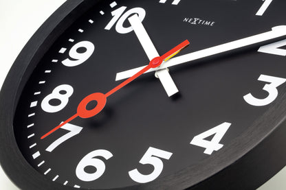 🚂 NeXtime Station All Black Wandklok 35cm