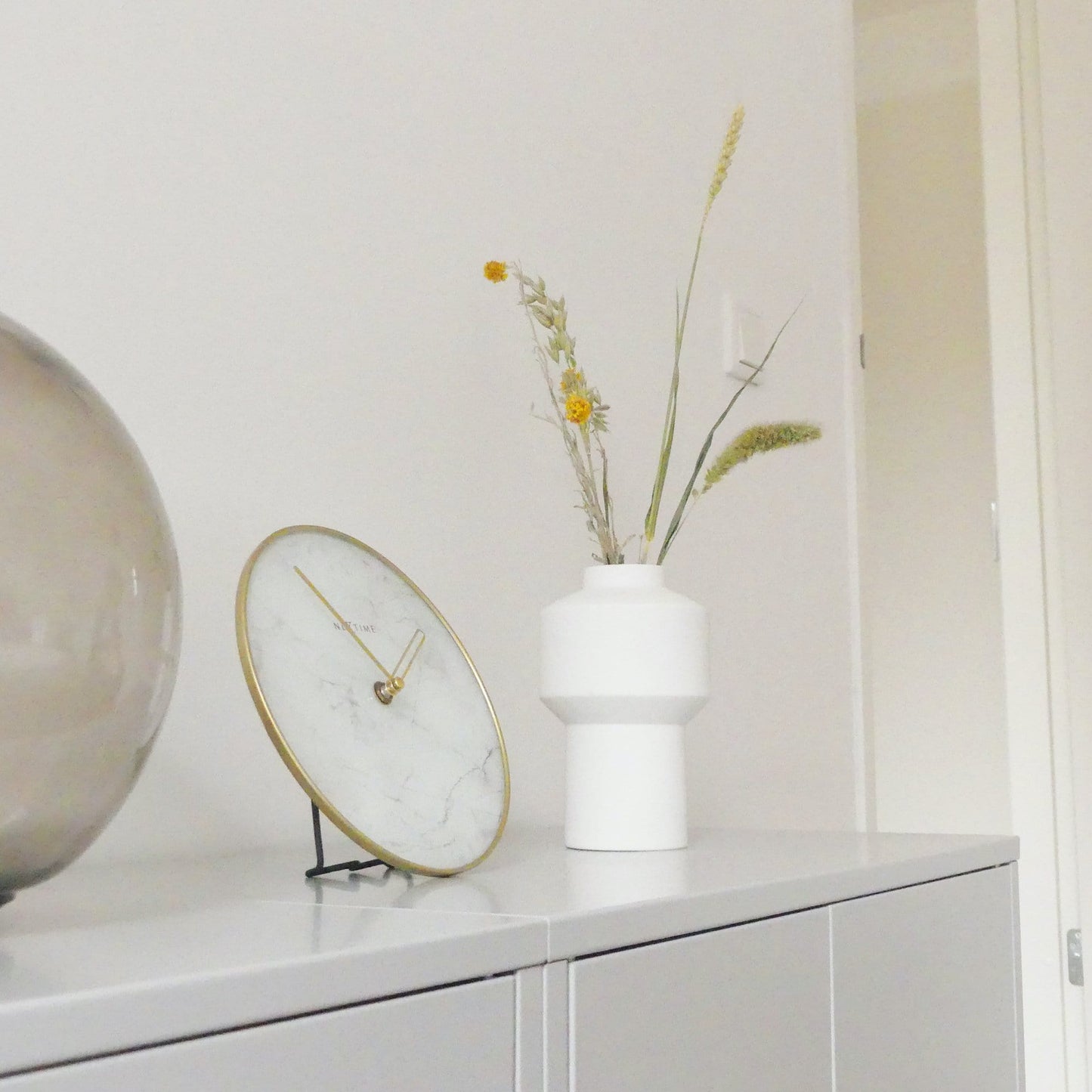 💎 Marble Tafel/Wandklok 20cm Marmer