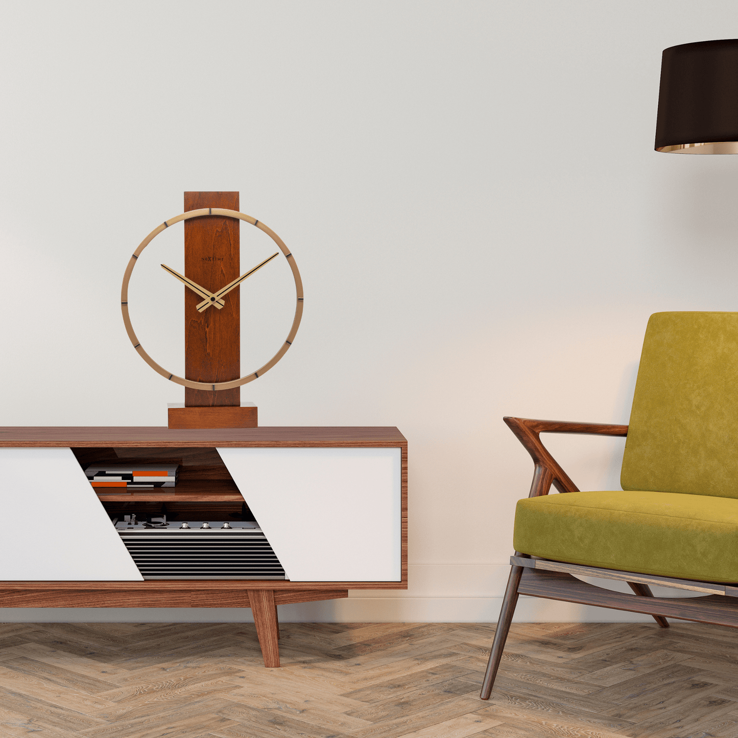 🌳 Carl Small Tafel/Wandklok 34x27cm Hout