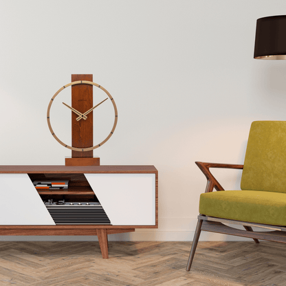 🌳 Carl Small Tafel/Wandklok 34x27cm Hout