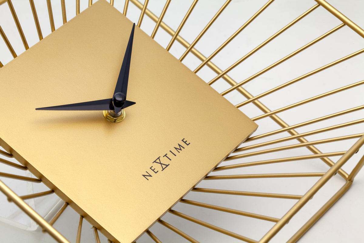✨ NeXtime Vasco Table Klok 25x25cm Goud