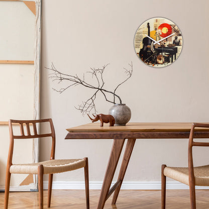 🎵 NeXtime Blues Wandklok 43cm - Multicolour Glas Design