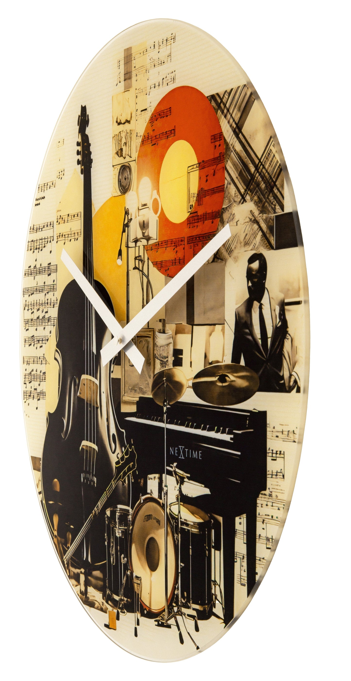 🎵 NeXtime Blues Wandklok 43cm - Multicolour Glas Design
