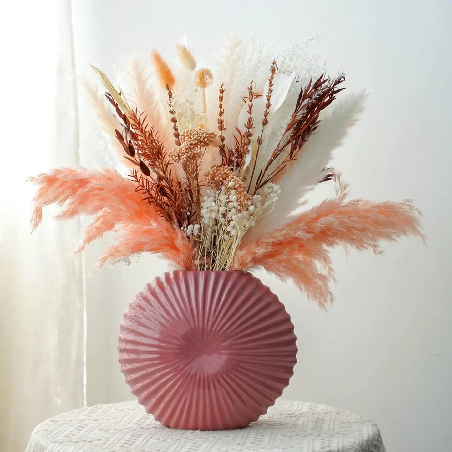 🌾 Kunstmatig Pampasgras Boeket - Boho Gedroogd Gras voor Lente, Zomer & Pasen Decoratie