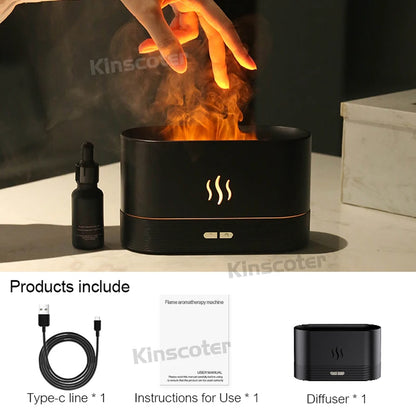 🔥 Vlam Aroma Diffuser - Ultrasone Luchtbevochtiger met LED Vlameffect