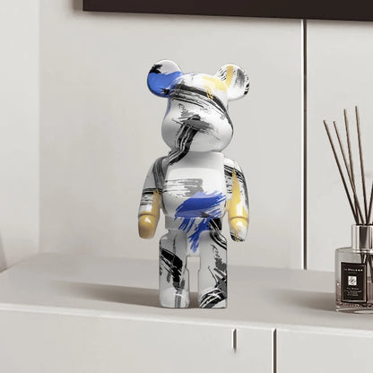 🐻 Graffiti Beer Beeldje 27cm - Moderne Spaarpot & Decoratie voor Stoer Interieur