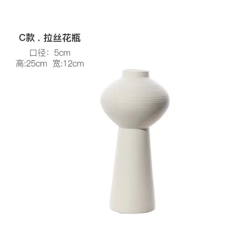 🏺 Minimalistische Zen Vaas Zwart-Wit - Handgemaakte Keramische Kunst Decoratie