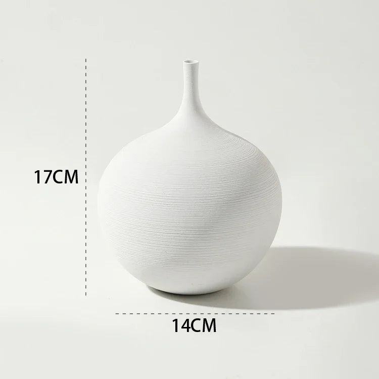 🏺 Minimalistische Zen Vaas Zwart-Wit - Handgemaakte Keramische Kunst Decoratie
