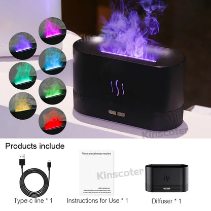 🔥 Vlam Aroma Diffuser - Ultrasone Luchtbevochtiger met LED Vlameffect