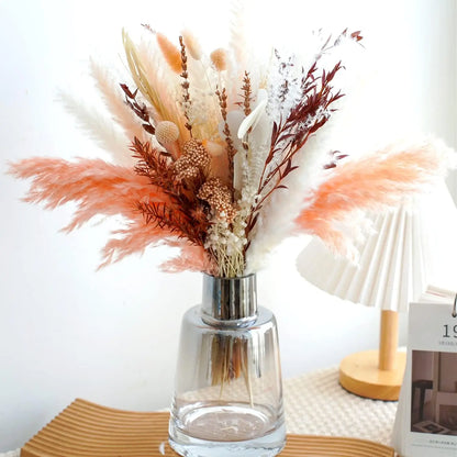 🌾 Kunstmatig Pampasgras Boeket - Boho Gedroogd Gras voor Lente, Zomer & Pasen Decoratie