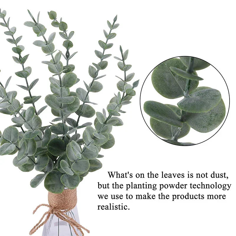🌿 Kunstmatige Eucalyptus Takken 10 Stuks - Groene Bladeren voor Bruiloft & Huis Decoratie