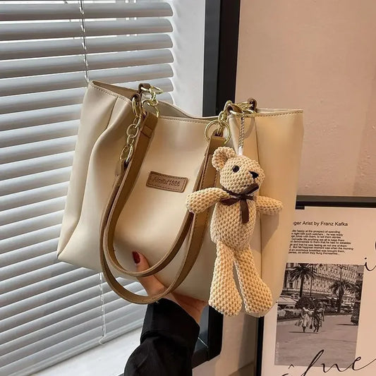 🐻 Trendy Bear Schoudertas - Stijlvolle Herfst/Winter Handtas met Grote Capaciteit