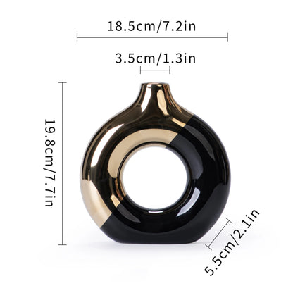 ✨ Luxe Keramische Bloemenvaas Goud - Scandinavische Plantenpot voor Woonkamer & Eettafel