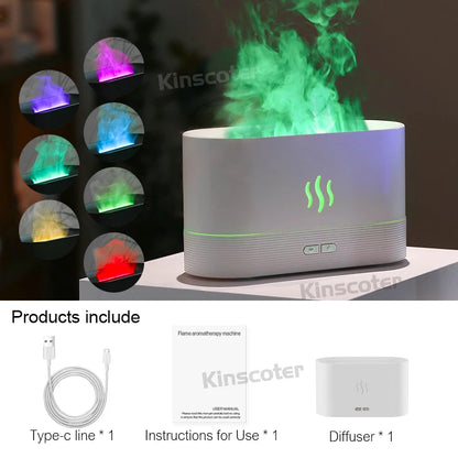🔥 Vlam Aroma Diffuser - Ultrasone Luchtbevochtiger met LED Vlameffect