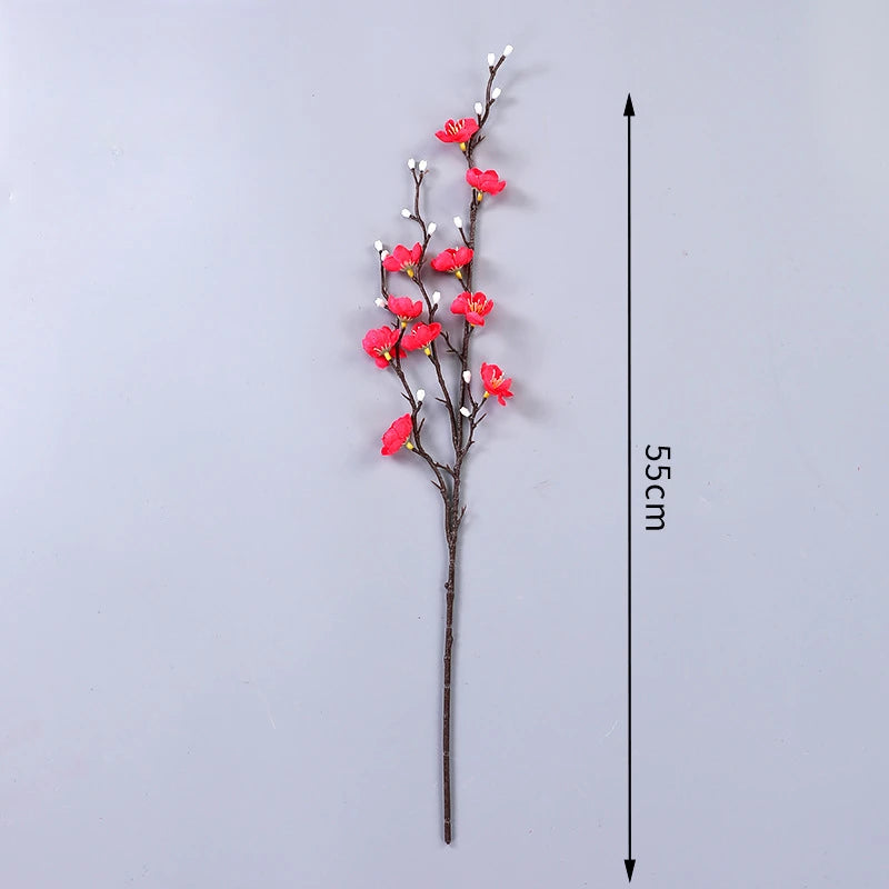 🌸 Kunstmatige Witte Pruimenbloesem 55cm - Chinese Stijl Winterzoete Decoratie