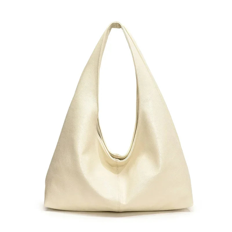 👜 Grote Zwarte Hobo Schoudertas - Luxe Shopper van Zacht Leer voor Dames